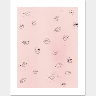 Pink lips Posters and Art